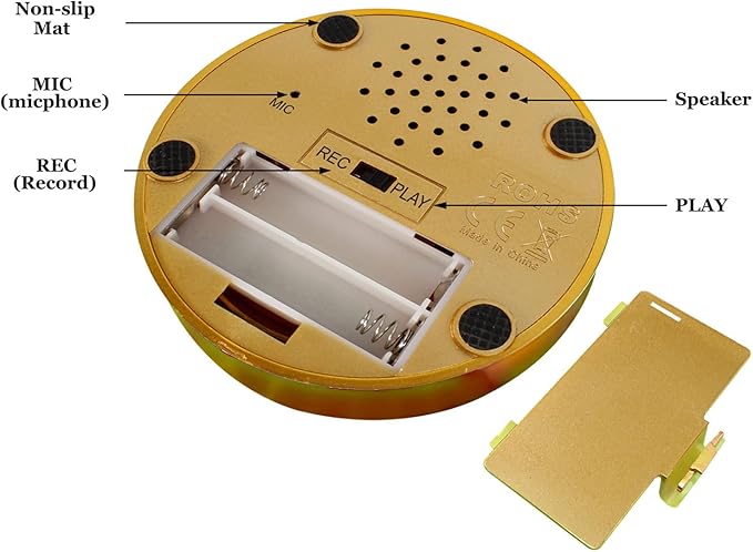 Gold Voice Custom Recordable Buttons 30 Second Voice Dog Talking Buttons Recordable and Playback Message for Classroom Fun Study Gift Voice Messages to Parents, Friends and Yourself