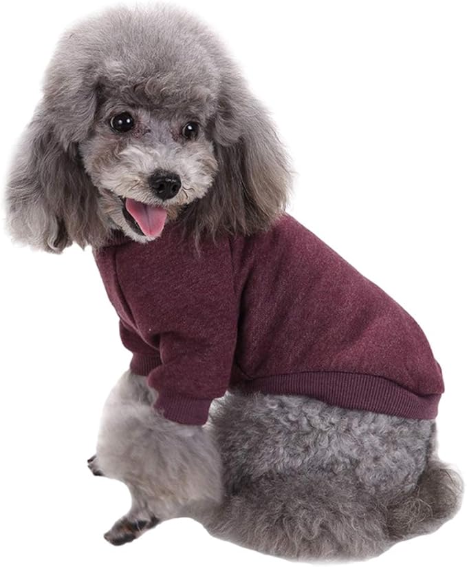Jecikelon Dog Clothes Dogs Sweater Soft Puppies Clothing Winter Puppy Sweaters Warm Outfit for Dogs Small XXS XS Cat Apparel (Medium, Brown)
