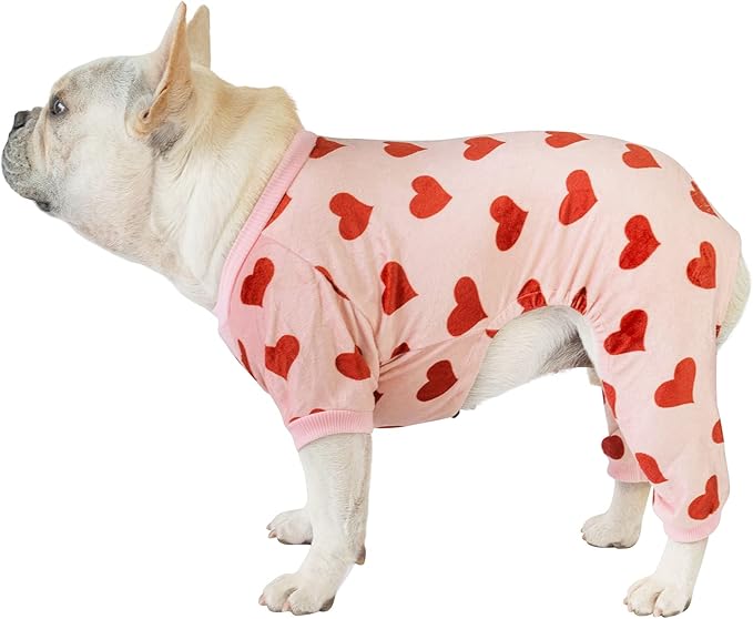CuteBone Soft & Stretchy Dog Pajamas - Cozy Pet Jammies Breathable Jumpsuit for Small Dogs - All-Season Comfy Outfit Easy-On Pullover Design - Keeps Pets Warm & Comfortable P201S