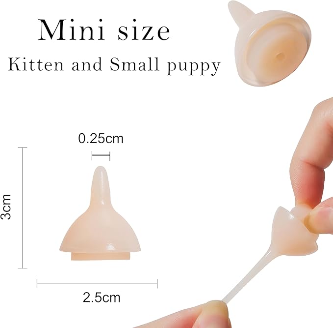 Feeding Nipple and Syringes,Puppy Kitten Nipple for Nursing, Newborn Baby Dog Cat Rabbit Feeding Nipple with Nipples Feeder Kit (2)