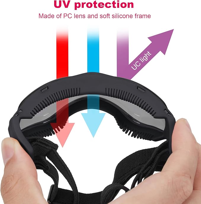 OWNPETS Sunglasses for Dogs, Dog Sunglasses Small Bread with Adjustable Strap, UV Protection Eye Wear Protection Windproof Dog Goggles for Small Dogs, Black
