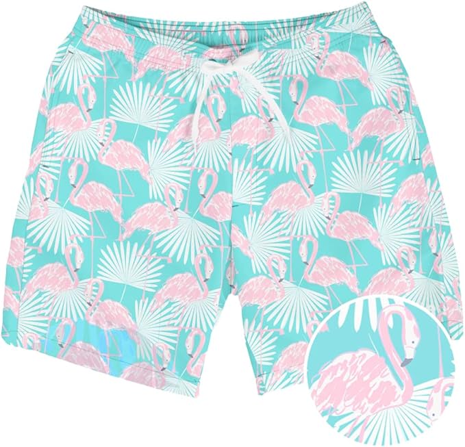 Tipsy Elves Men's Stretch Swim Trunks 7 Inch Inseam 4-Way Stretch with Mesh Liner - Quick-Dry Funny Swimwear Bathing Suit