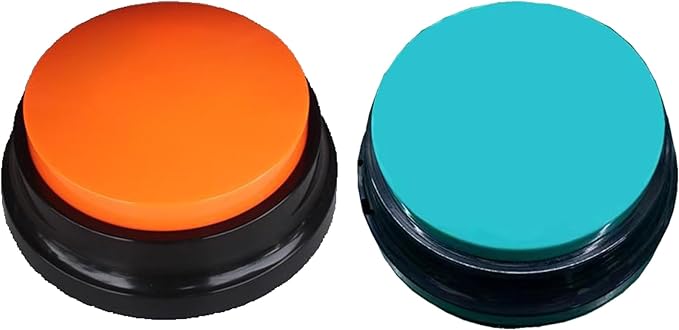 Voice Recording Button, Pet Communication Training Buzzer, 30 Second Record & Playback, Office Home Gift (2 Pack)