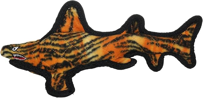 TUFFY - World's Tuffest Soft Dog Toy - Ocean Tiger Shark- Squeakers - Multiple Layers. Made Durable, Strong & Tough. Interactive Play (Tug, Toss & Fetch). Machine Washable & Floats (Combo Pack #2)