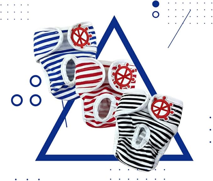 Mikikit Adjustable Pattern Pet Safety Pants for Female Dogs Comfortable Dog Diapers for Menstruation Protects Floors and Furnishings Suitable for Breeds