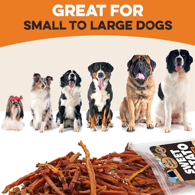 BRUTUS & BARNABY Sweet Potato Dog Treats- No Additive Dehydrated Sweet Potato Fries, Grain Free, Gluten Free and No Preservatives Added (2lb)