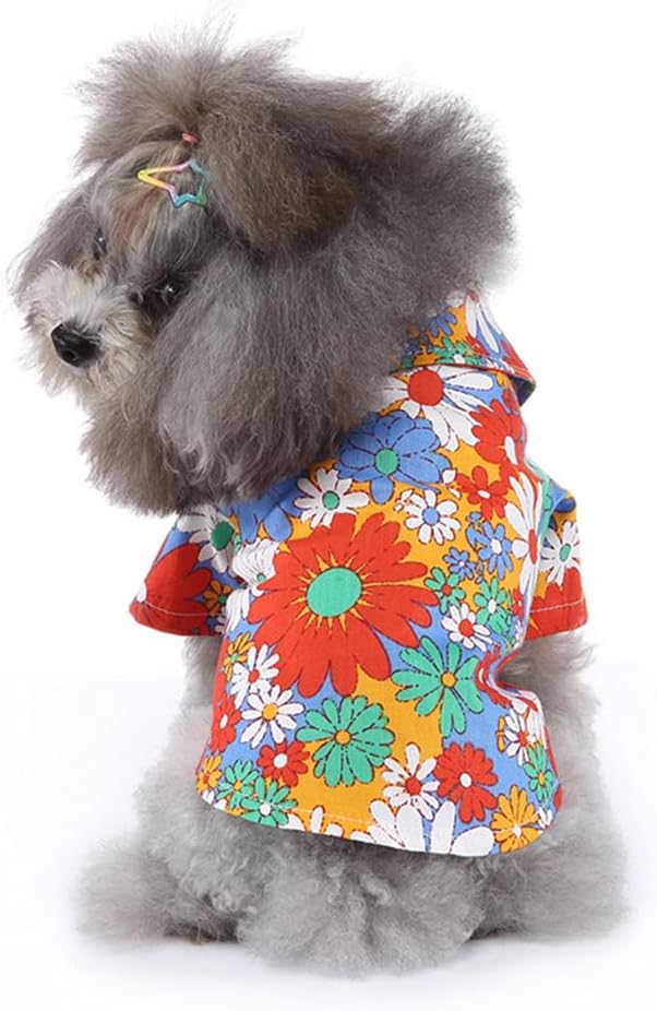 Tangpan Summer Pet Daisy Hawaiian Beach Plaid Print Shirts Clothes for Dog S10 Orange XL