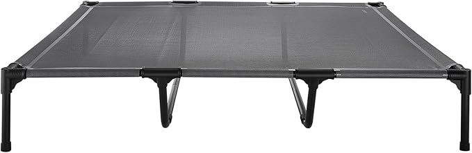 VEVOR Elevated Dog Bed for Large Dogs, Portable Raised Dog Cot with Steel Metal Frame and Breathable Teslin Mesh, Indoor & Outdoor Pet Cooling Raised Hammock Bed, XL, Gray