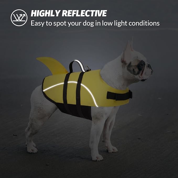 Queenmore Cat Life Jacket, XXS Extra Small Dog Life Vest, Puppy Life Vest for Swimming, Small Dog Vests for Boating, Lightweight High-Vis Water Floating Vest with Rescue Handle/Leash Hook
