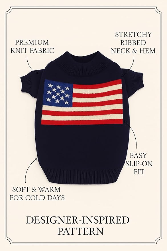 Luxury Dog Sweater – Soft Knit Designer Pet Outfit for Small Dogs & Puppies, XS–L, Stylish Warm Clothing for Yorkies, Chihuahuas, Dachshunds, Maltese, French Bulldog