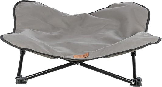 TRIXIE Camping Cot for Medium Dogs, Elevated Pet Travel Bed 34.6" x 34.6", Support Breeds up to 80 lbs, Portable Steel Frame Lounger with Cushioned Removable Topper, Foldable Design