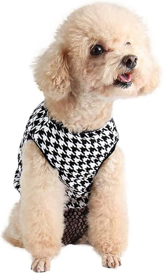 Dog Diapers Suit Period Onesie for Female Dog Sanitary Panties Male Doggy Heat Diapers Cover Fit for Small Medium Dogs Black Plaid/XS