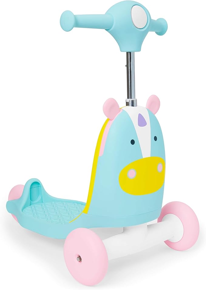 Skip Hop Kids 3-in-1 Baby Activity Push Walker & Ride On Scooter Toy, Unicorn | 3-in-1, Baby Activity, to