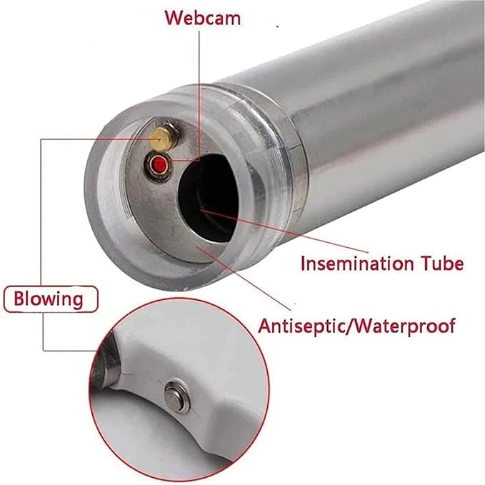 Dog Artificial Insemination Ai Gun, Adjustable Dog Insemination Kit, 360° Rotatable Screen, Photo-Video Recordable, with 20 Vas Deferens and 4 Locating Steel Needles, for Dogs