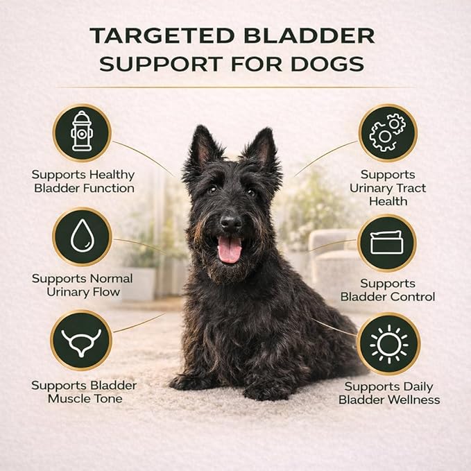 VETRISCIENCE Bladder Health Chews, Vetri Bladder Supplement for Dogs, Incontinence Support, Reduce Urine Leakage, Soy Protein and Red Clover, Chicken, 60 Count