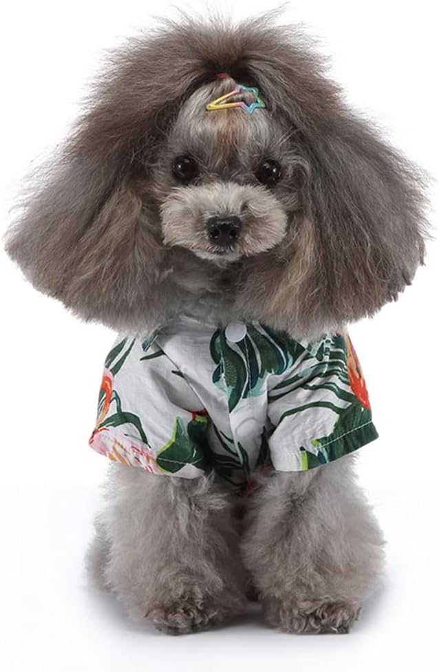 Tangpan Summer Pet Daisy Hawaiian Beach Plaid Print Shirts Clothes for Dog S09 White M