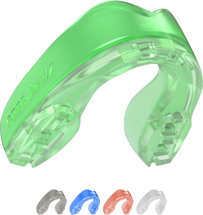 SAFEJAWZ Mouth Guard, Elements Dual Layer Mouthguard for Adults & Youth with Case, Easy Fit Remoldable Mouthpiece for Football, Boxing, Lacrosse, MMA, Basketball & All Contact Sports