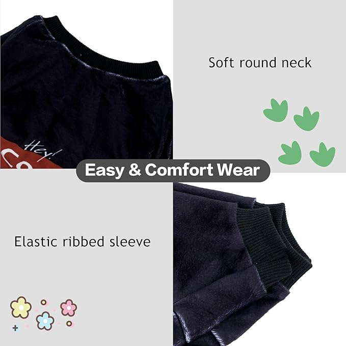 CuteBone Soft & Stretchy Dog Pajamas Hey Cooper - Cozy Pet Jammies Breathable Jumpsuit for Small Dogs - All-Season Comfy Outfit Easy-On Pullover Design - Keeps Pets Warm & Comfortable P337S