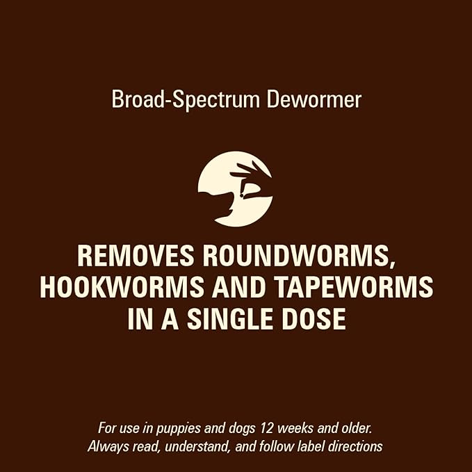 7 Way De-Wormer Chewables for Dogs - Tablets for Small Dogs & Puppies (6-25 lbs) (pyrantel pamoate/praziquantel), 2 Count