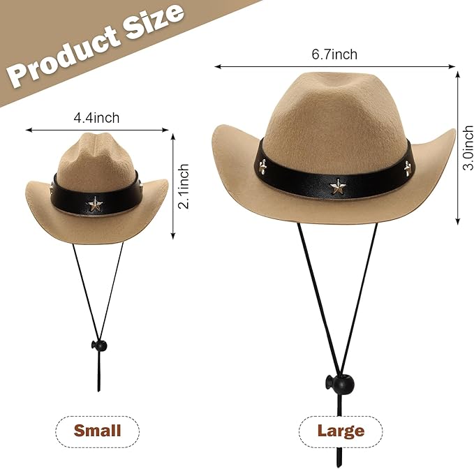 Fumwase Pet Cowboy Costume Halloween Costumes for Dogs Cat Puppy Hats with Bandana Scarf Cowboy Costume Accessories Dog Cat for Party Festival and Daily Wearing (Off-White, Small)