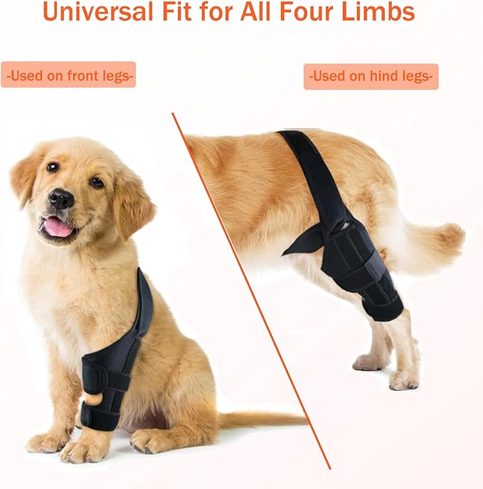 Dog Knee Support for Cruciate Injury – Breathable Neoprene, Flexible Stabilizer with Adjustable Straps, 4-Leg Universal Fit (Front/Hind, Left/Right), Ideal for Post-Op Healing (L)