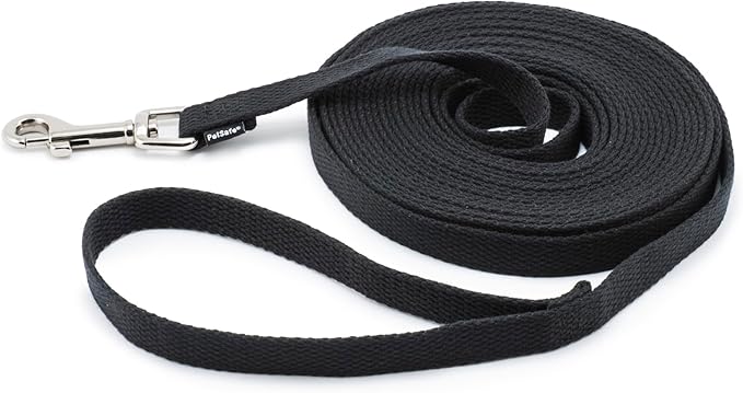 PetSafe Cotton Training Lead - Helps Teach Recall & Leash Manners - Strong Cotton Webbing - Designed for Obedience Sessions - Ideal for Outdoor Play - 20 Feet Long