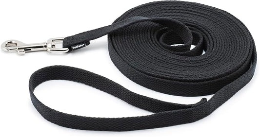 PetSafe Cotton Training Lead - Helps Teach Recall & Leash Manners - Strong Cotton Webbing - Designed for Obedience Sessions - Ideal for Outdoor Play - 20 Feet Long