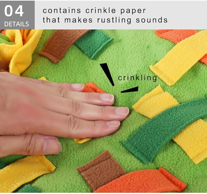 Snuffle Mat for Dogs & Puppies, Interactive Dog Puzzle Toys for Boredom & Anxiety Relief, Washable Slow Feeder Dog Bowl Mat, Non-Slip Foraging Enrichment Training Pad for All Breeds, 20.47“x18.11"