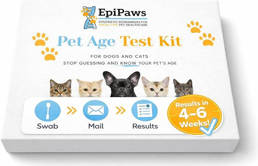 Pet Age Test for Dogs & Cats - Includes Wellness Insights for Your Pet’s Life Stage - at Home Epigenetic Biomarker Testing Kit, Great for Rescued Pets