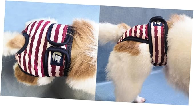 SUPVOX Dog Diapers Puppy Diapers for Female Dogs Menstruation Underwear Stripe Pattern Comfortable Cotton Red Size