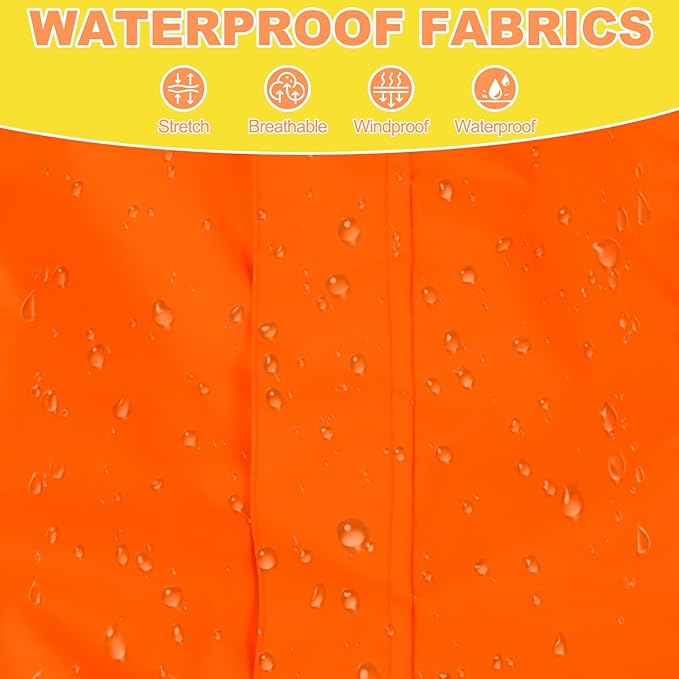 Dog Raincoat, Waterproof Dog Rain Jacket with Removable Hood，Adjustable 4 Legs Pet Poncho with Leash Hole，Reflective Stripe Hooded Snowproof Windproof Clothes for Small to 3X-Large Dogs, 3XL