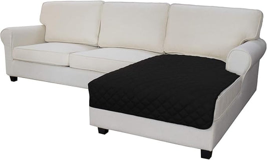 Easy-Going Sectional Couch Covers for Dogs L Shape Sofa Cover Reversible Sofa Slipcover Chaise Lounge Cover Furniture Protector Cover for Pets Dog Cat (42 x 68 inches, Black/Black)