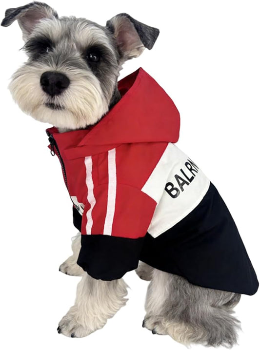 Dog Raincoat, Waterproof Dog Rain Jacket with Detachable Hood, Rain Coat with Smooth Zipper, Elastic Cuff for Small Dogs, Outdoor Adventures/Walking Lightweight Dogs