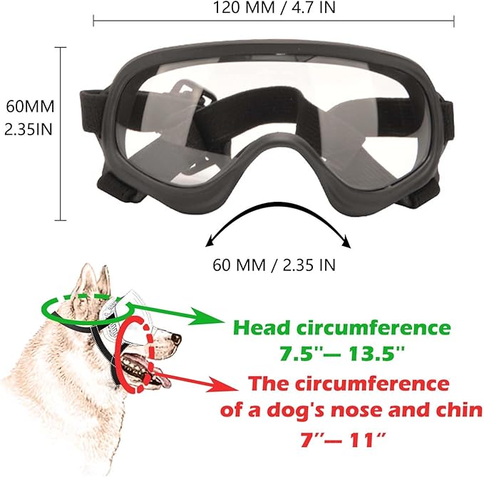 Dog Sunglasses,Doggles Anti-UV Protection, Pet Sunglasses with Adjustable Strap, Suitable for Motorcycle Car Driving Bike Riding Hiking Swimming Wind Dust Fog Dog Eye Protection