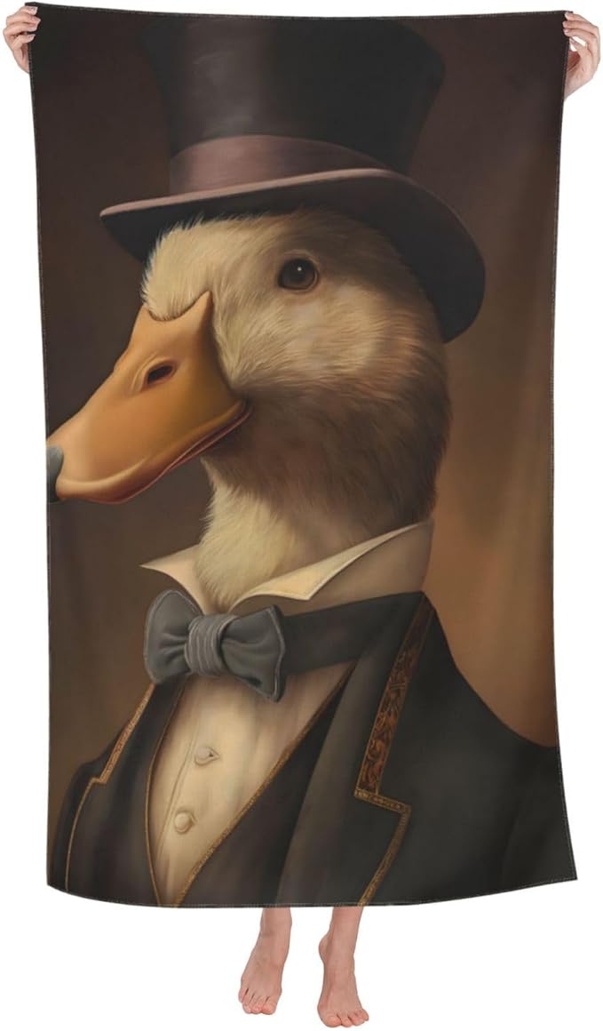 Duck Beach Towel 31inx51in, Animal Sand-Free Microfiber Bath Towel Ultra Soft Quick Dry Pool Towel Absorbent Towel Lightweight Towel for Swimming Bathroom Decor
