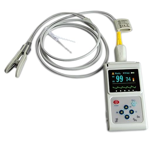 CONTEC CMS60D-VET Veterinary Pulse Oximeter Handheld Machine for Cat and Dog with Pulse Rate Tongue/ear SPO2 Probe