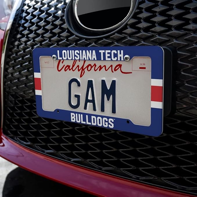 GRAPHICS & MORE Louisiana Tech Bulldogs Stripes License Plate Tag Frame