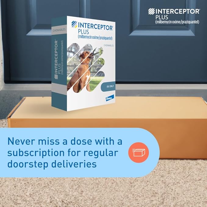 Interceptor Plus Prevention for Heartworm + 4 Other Worms for Dogs 50.1-100 lbs. | 1 Chew, 1-Month Supply