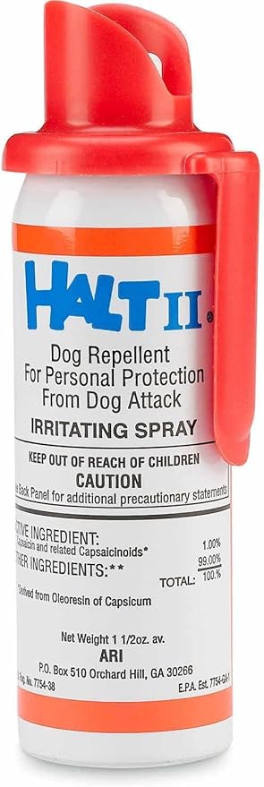 HALT II DOG REPELLENT SPRAY Repeller 1.5 oz Stop Agressive Dog Attack BIKE BICYCLE