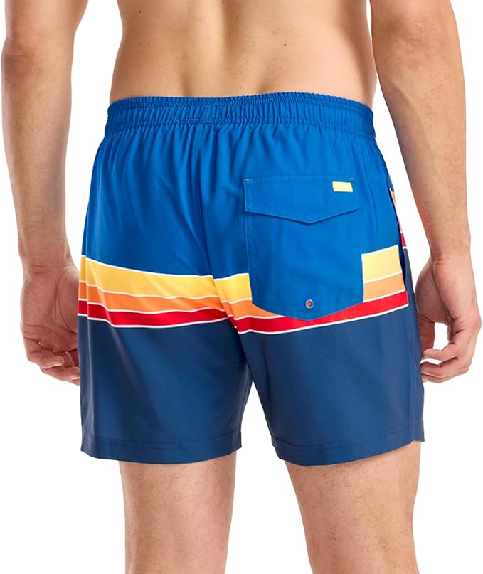 Tipsy Elves Men's Stretch Swim Trunks 7 Inch Inseam 4-Way Stretch with Mesh Liner - Quick-Dry Funny Swimwear Bathing Suit
