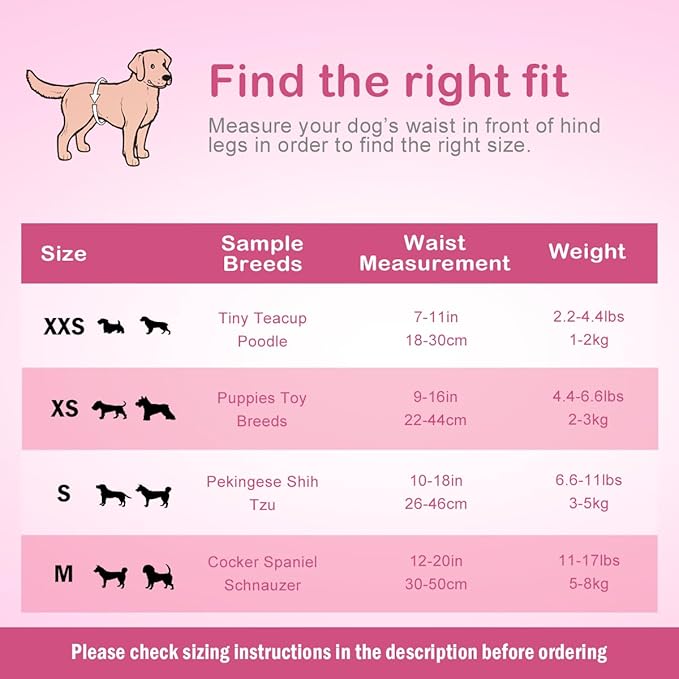 Disposable Female Dog Diapers, Puppy Diapers with Adjustable Elastic Waistline for Female Dog or Cat in Heat,Incontinence, Diaper with Wetness Indicator, XXS-10 Count