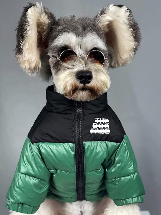 Dog Winter Coat Duck Down Jacket for Small Medium Dogs-Thicken Dog Coat Windbreaker Puppy Winter Clothes for Cold Weather Snowday (Green, XX-Large)