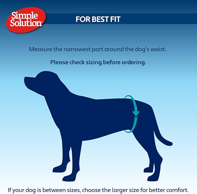 Simple Solution Disposable Wraps for Male Dogs, Dog Diapers, Male Dog Wraps, Leak Proof with Wetness Indicator, Potty Training, Doggie Diaper for Incontinence, 15 – 23 Inch Waist, (M,12 Count)