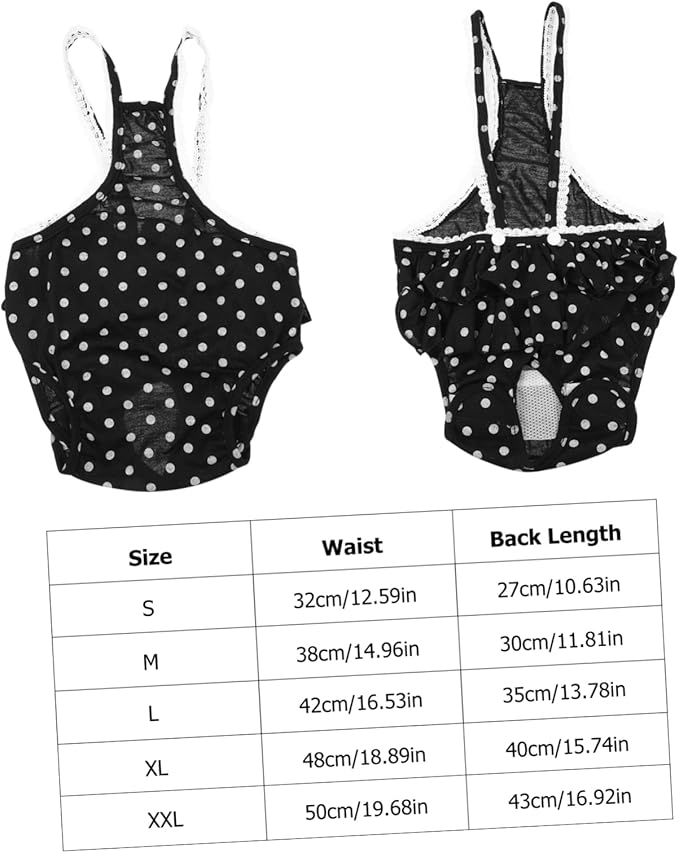 BESPORTBLE Female Dog Physiological Pant Pet Diaper for Heat and Incontinence Protection Washable Reusable Black XL Dog Pants to Prevent Mating and Maintain Cleanliness