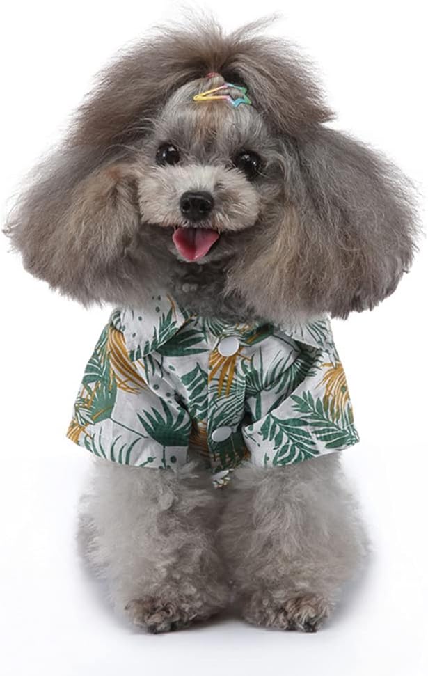Tangpan Summer Pet Daisy Hawaiian Beach Plaid Print Shirts Clothes for Dog S05 White XL