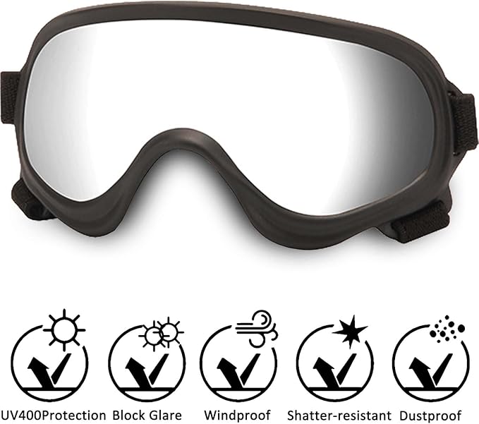 Dog Sunglasses,Doggles Anti-UV Protection, Pet Sunglasses with Adjustable Strap, Suitable for Motorcycle Car Driving Bike Riding Hiking Swimming Wind Dust Fog Dog Eye Protection