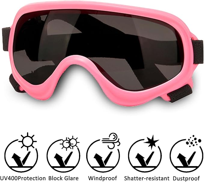 Dog Sunglasses,Doggles Anti-UV Protection, Pet Sunglasses with Adjustable Strap, Suitable for Motorcycle Car Driving Bike Riding Hiking Swimming Wind Dust Fog Dog Eye Protection