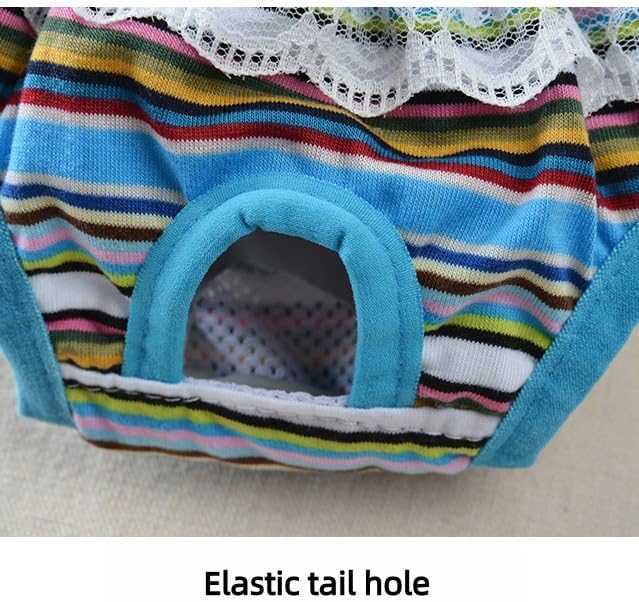 Female Dog Sanitary Panties with Adjustable Suspender, Washable Reusable Puppy Diaper Underwear for Girl Dogs, Teddy