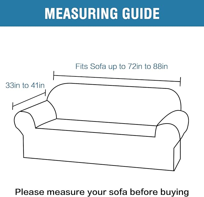 H.VERSAILTEX Jacquard Sofa Cover 1 Piece Stretch Sofa Slipcovers Non Slip Sofa Cover with Elastic Bottom Washable Furniture Protector for Kids, Pets Crizzle Pattern(Sofa, Pale Oak)