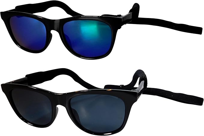 G006 Dog Pet 80s Costume Sunglasses Prop Photoshoot Medium Breeds 20-40 lbs (2-Pack Black+ Black-Emerald Green Mirror)